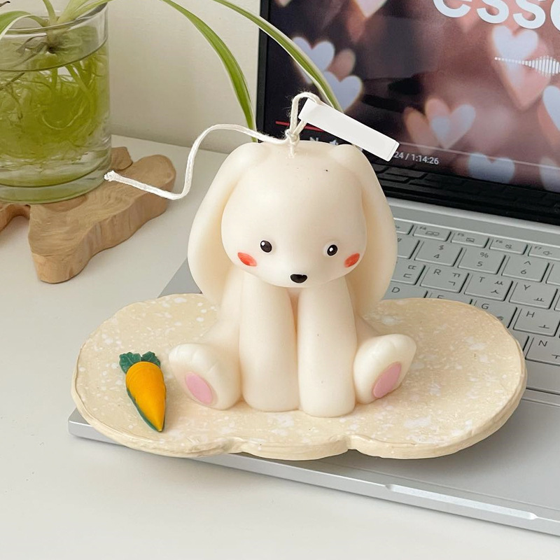 Soap Making Gifts - แม่พิมพ์ซิลิโคนรูปกระต่ายนั่ง3D แม่พิมพ์เทียนทำจากเรซิ่นรูปสัตว์กระต่ายน่ารักอุปกรณ์ทำเทียนสบู่การตกแต่งบ้านของขวัญแต่งงาน
